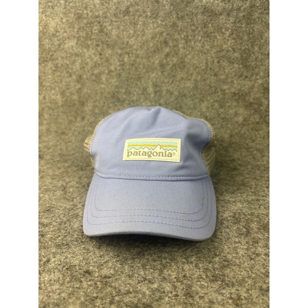 Patagonia Trucker Hat Women One Size Blue Mesh Snapback Logo Patch